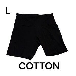 MNY MARC NEW YORK Black High-Waisted Bike Shorts Size Large Black Cotton